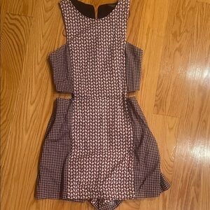 Zara Black and White Patterned Mini jumpsuit